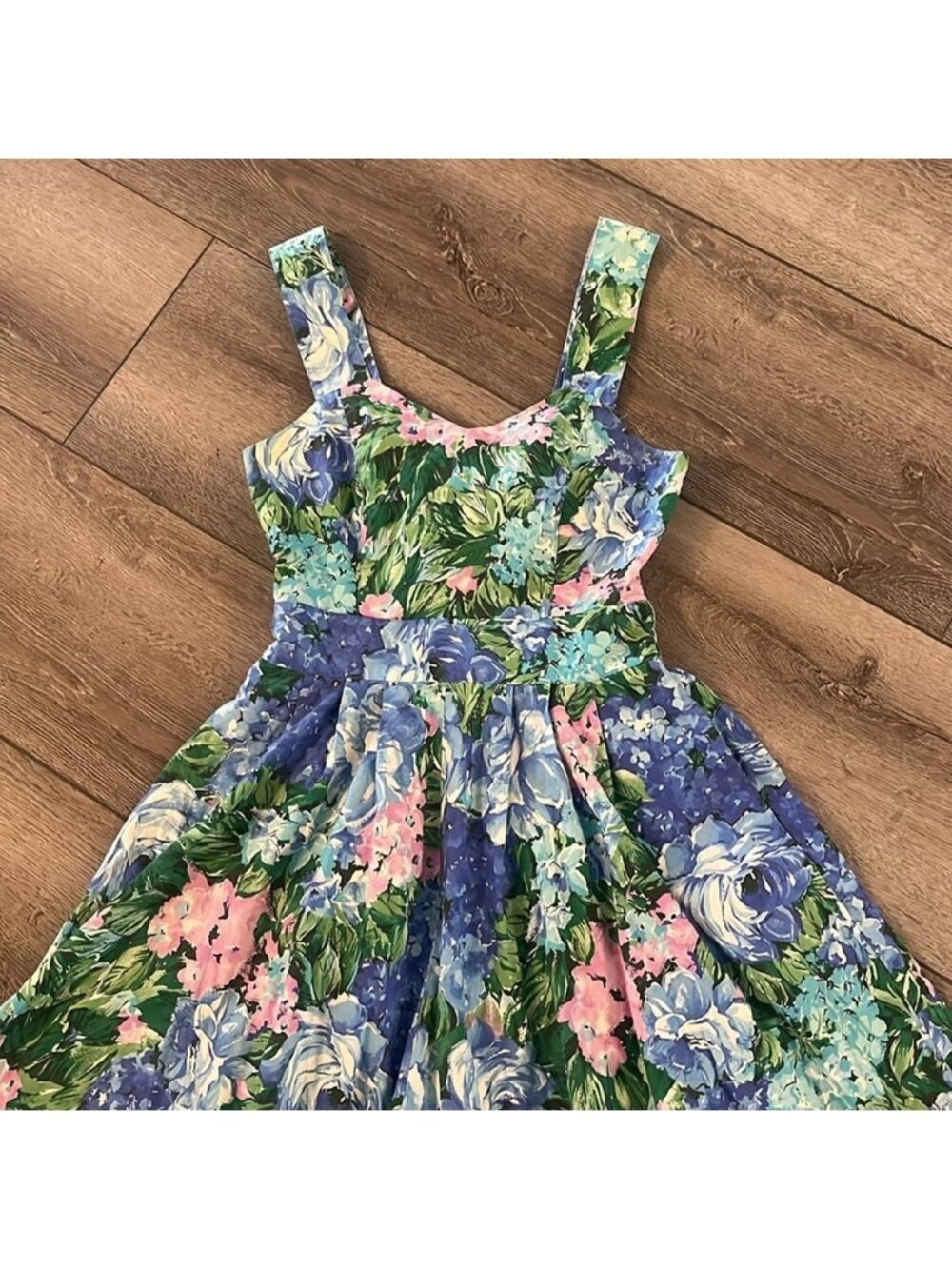 Vintage Carol Anderson floral tie back dress pockets 8 - Picture 3 of 8